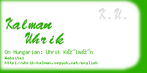 kalman uhrik business card